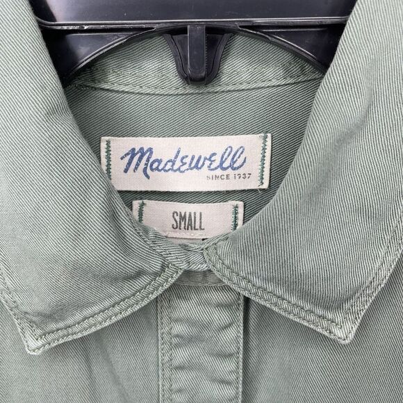 MADEWELL Womens Tomboy Work Shirt Sz S EUC Green Button-Up 100% Cotton 47515 - Picture 8 of 13